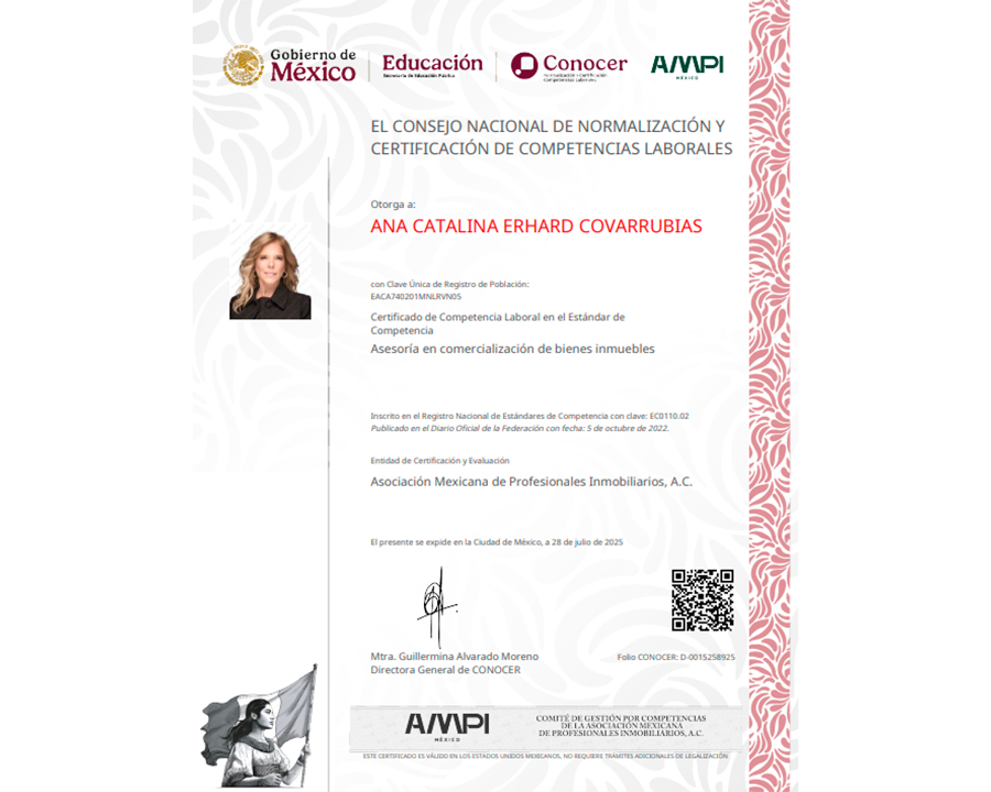 Certificado de Competencias Laborales — Ana Catalina Erhard Covarrubias